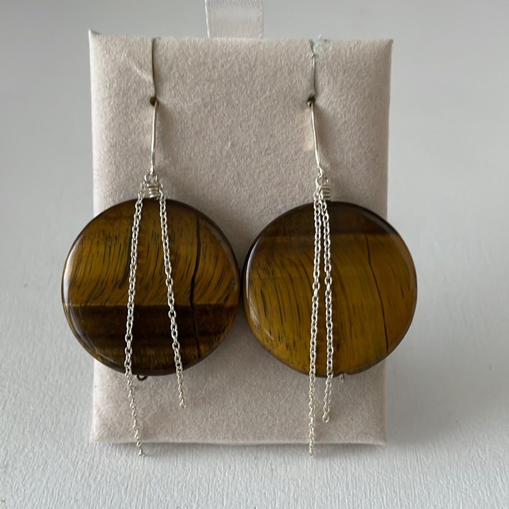 Tiger’s eye dangle earrings